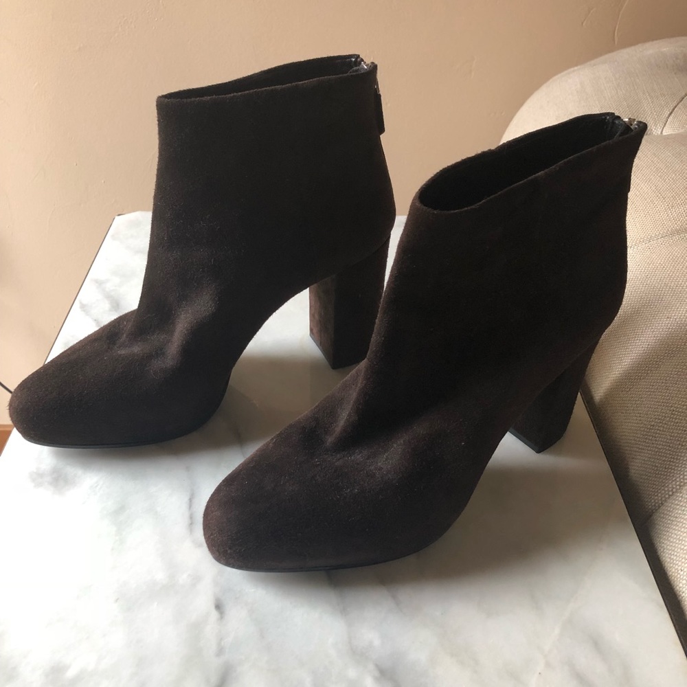 Prada Platform Brown Suede Bootie Sz 40